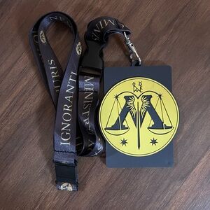 Brown and Yellow Harry Potter Lanyard with Card Holder